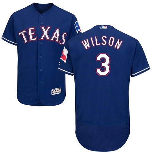 Rangers #3 Russell Wilson Blue Flexbase Authentic Collection Stitched MLB Jersey